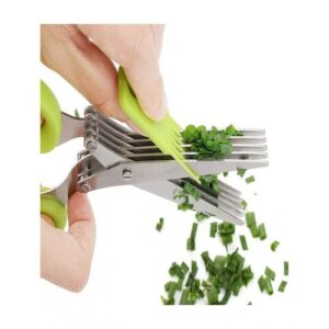 Stainless_Steel_Fruit_Vegetable_5_Blade_Herb_Scissors_-_Green_1.jpg