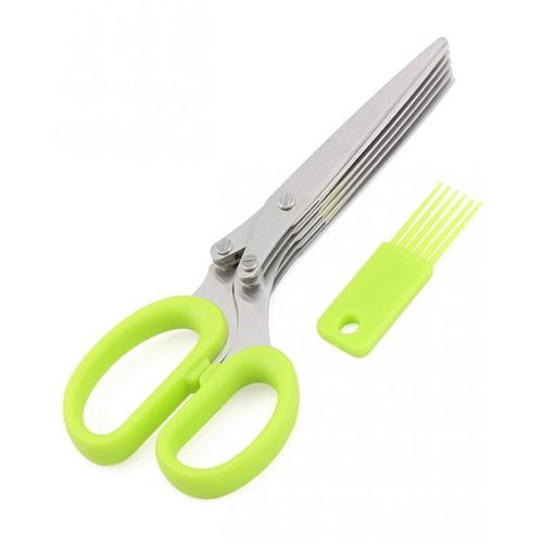 Stainless_Steel_Fruit_Vegetable_5_Blade_Herb_Scissors_-_Green_2.jpg